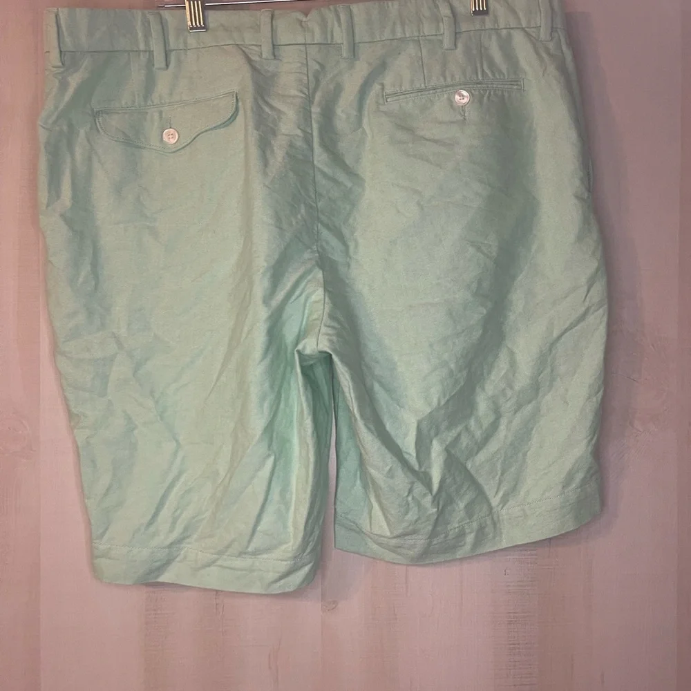 Polo Ralph Lauren mint green flat front cotton shorts 10 inch‎ inseam size 40
